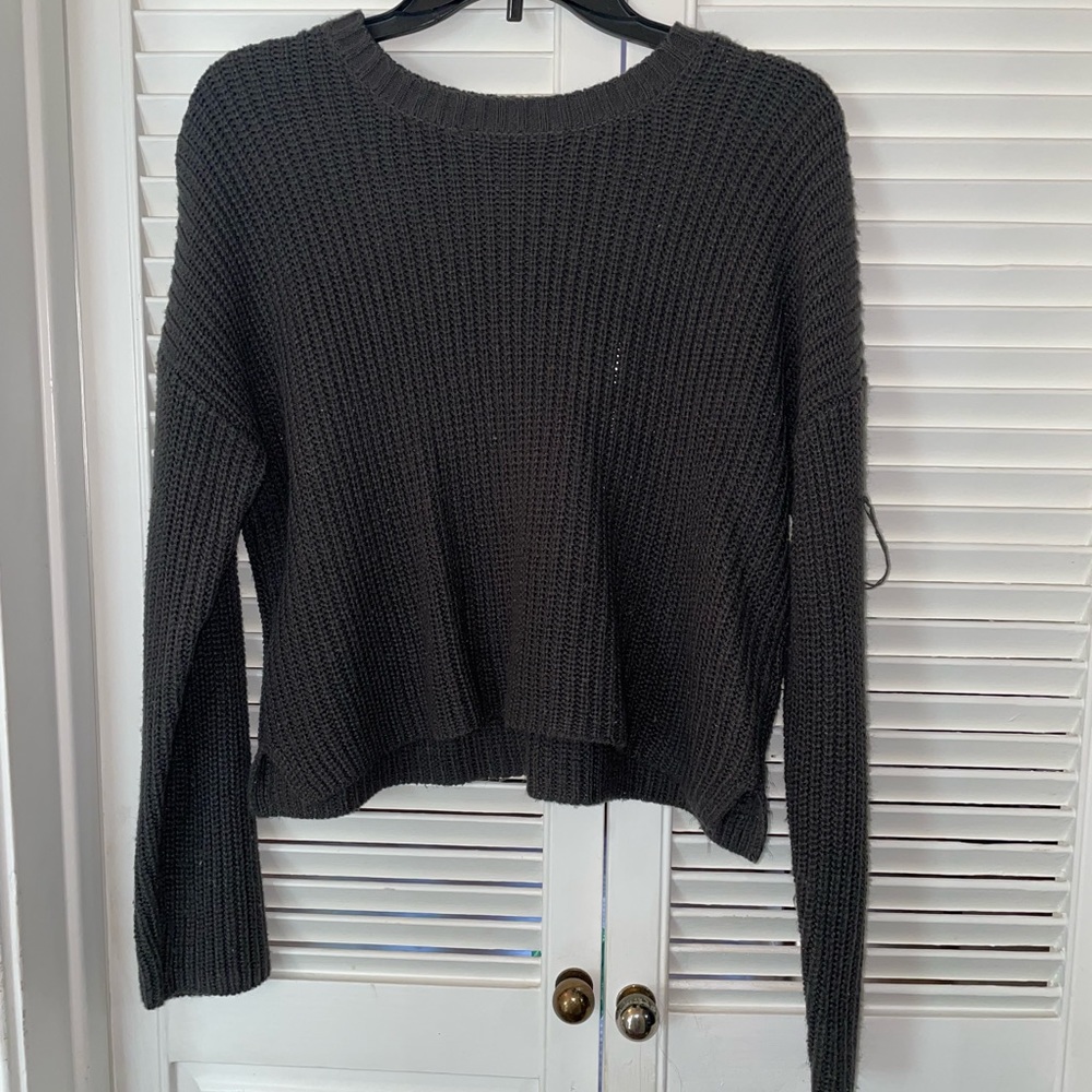 Grey knitted sweater